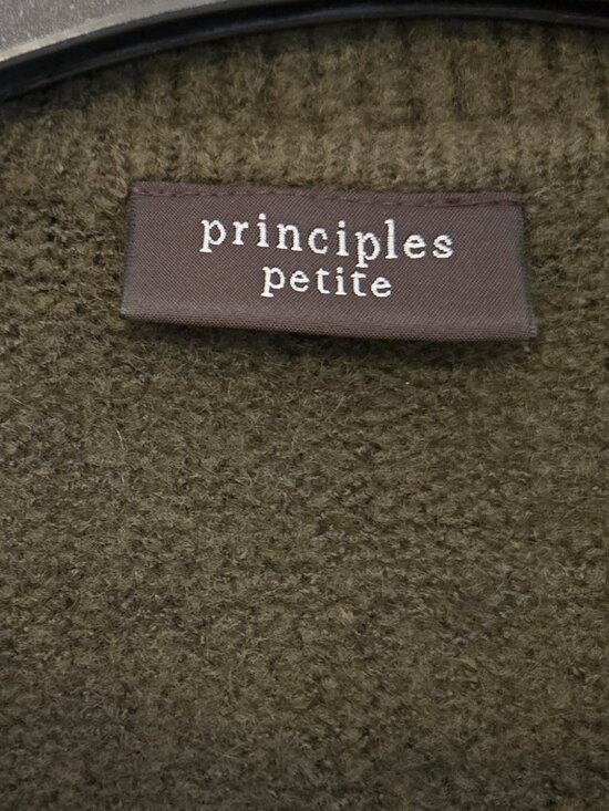 Olive Green Mohair and Wool Blend Ruffled Cardigan - Size S - Picture 6 of 13